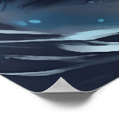 Mystisches Schwarz und Weiße Kitten | Wasserfarbka Poster (Ecke)