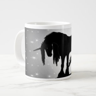 Mystisches Schwarzes Einhorn (Hasenmond) Jumbo-Tasse