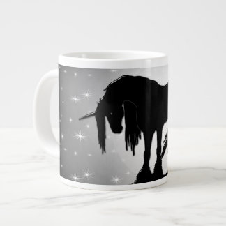 Mystisches Schwarzes Einhorn (Hasenmond) Jumbo-Tasse