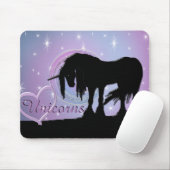 Mystisches Schwarzes Einhorn (Pastellwirl) Mousepad (Mit Mouse)