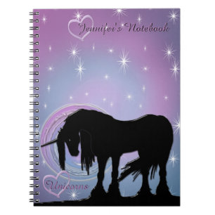 Mystisches Schwarzes Einhorn (Pastellwirl) Notizblock
