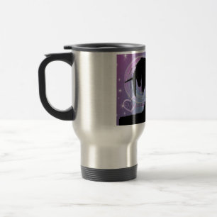 Mystisches Schwarzes Einhorn (Pastellwirl) Reisebecher