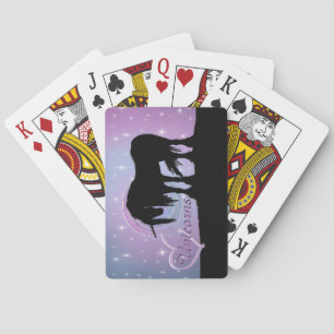 Mystisches Schwarzes Einhorn (Pastellwirl) Spielkarten