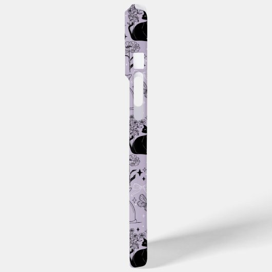 Mystisches Schwarzes Katzen- und Schmetterlingsmus Case-Mate iPhone Hülle (Rückseite / Links)