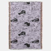 Mystisches Schwarzes Katzen- und Schmetterlingsmus Decke (Vorderseite Vertikal)