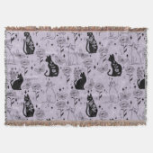 Mystisches Schwarzes Katzen- und Schmetterlingsmus Decke (Vorderseite)