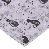 Mystisches Schwarzes Katzen- und Schmetterlingsmus Kurzer Tischläufer (Ecke)