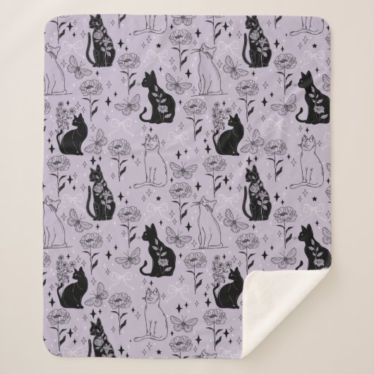 Mystisches Schwarzes Katzen- und Schmetterlingsmus Sherpadecke (Vorderseite)