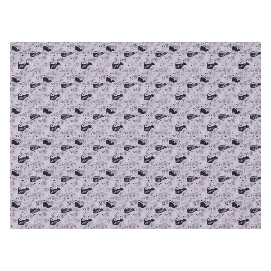 Mystisches Schwarzes Katzen- und Schmetterlingsmus Tischdecke (Vorderseite (Horizontal))