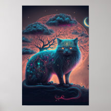Mystisches Schwarzkatzenposter | Hexenkunst 2
