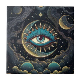 Mystisches Single Auge in der Galaxie Keramik Tile Fliese