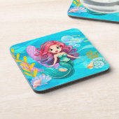 mystisches Sirenendesign Getränkeuntersetzer (Linke Seite)