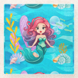 Mystisches Sirenendesign Glasuntersetzer