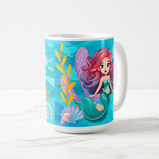 mystisches Sirenendesign Kaffeetasse (VorderseiteRechts)
