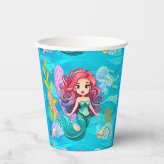mystisches Sirenendesign Pappbecher