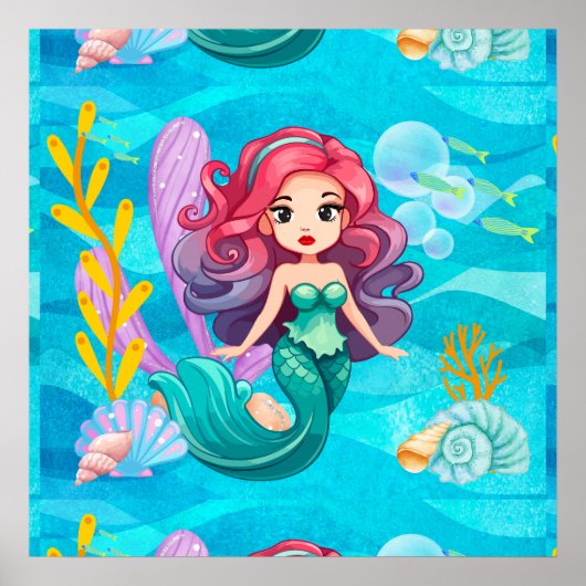 Mystisches Sirenendesign Poster (Vorne)