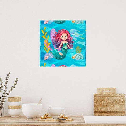 Mystisches Sirenendesign Poster (Küche)