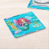 Mystisches Sirenendesign Rechteckiger Pappuntersetzer (angewinkelt)