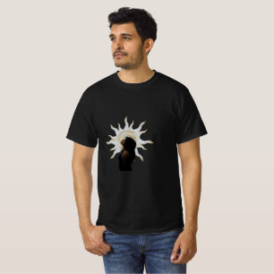 Mystisches Sonnen-Silhouetten-Himmels-Kunst-T-Shir T-Shirt
