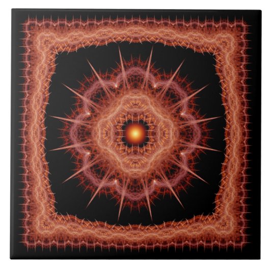 Mystisches, stacheliges Muster des Fraktals Fliese (Vorderseite)