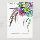 Mystisches Sukkulatur-Brautparty Hinweiskarte (Rückseite)