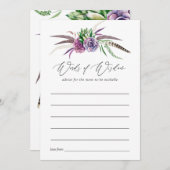 Mystisches Sukkulatur-Brautparty Hinweiskarte (Vorne/Hinten)