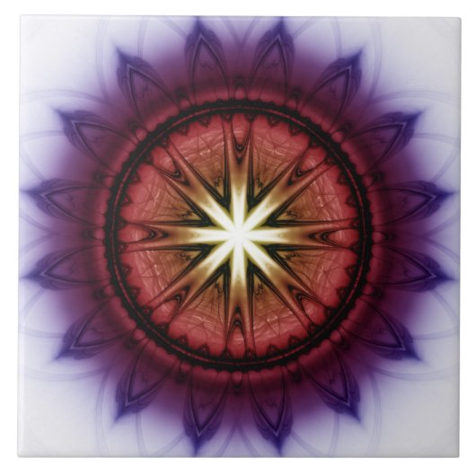 Mystisches symbolisches Fraktal Fliese (Vorderseite)