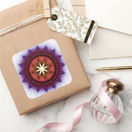 Mystisches symbolisches Fraktal Quadratischer Aufkleber