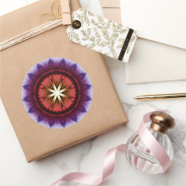 Mystisches symbolisches Fraktal Runder Aufkleber