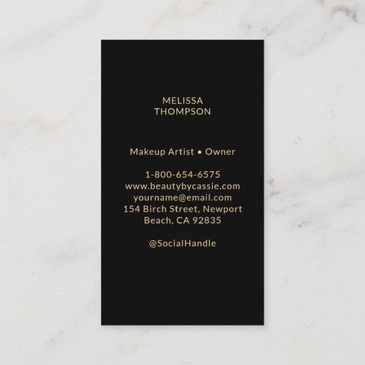 Mystisches Tarot Makeup Haarbängel Monogram Gold B Terminkarte (Rückseite)