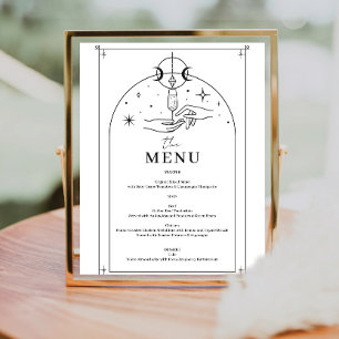Mystisches Tarotkarten-Menü-Schild Flyer