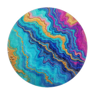 Mystisches Teal- und Gold-Energie Schneidebrett