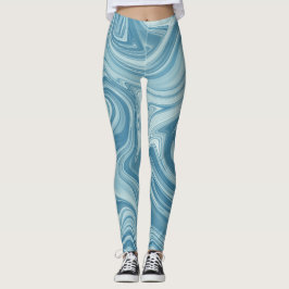 Mystisches Wasserbild blaue Farbgestaltung Leggings