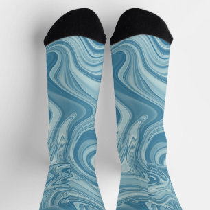 Mystisches Wasserbild blaue Farbgestaltung Socken