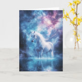 Mystisches Weißes Pferd in einer kosmischen Dreams Karte (Gelbe Blume)