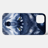 Mystisches Wolf-Porträt Kunst Case-Mate iPhone Hülle (Rückseite (Horizontal))