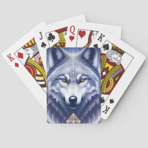 Mystisches Wolf-Porträt Kunst Spielkarten