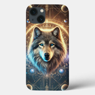 Mystisches Wolfporträt mit Kosmos Case-Mate iPhone Hülle