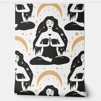 Mystisches Yoga-Meditations-Göttinnen-Muster Tapete