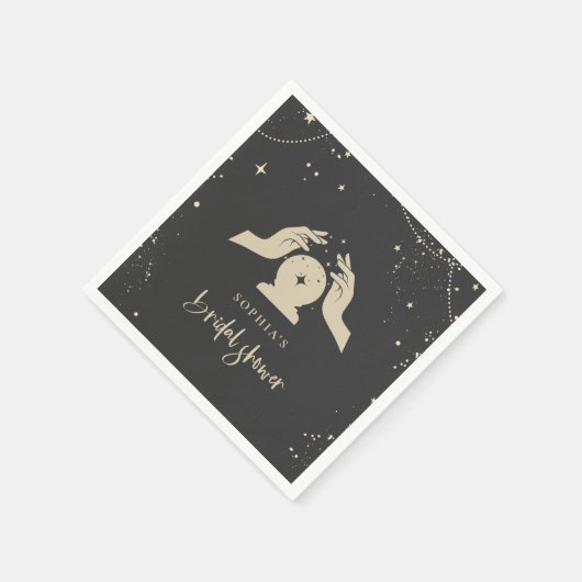 Mystisches Zodiac Tarot Card Celestial Brautparty Serviette (Ecke)