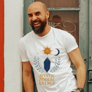 Mystisches Zodiak-Energie-Kristall-Design   Himmel T-Shirt