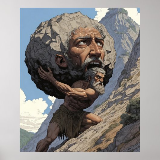 Myth of Sisyphus | Eternal Struggle and Strength A Poster (Vorne)