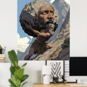 Myth of Sisyphus | Eternal Struggle and Strength A Poster (Heimbüro)