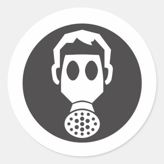 Mythbusters Gasmaske Runder Aufkleber (Vorderseite)
