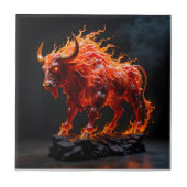 Mythic Fire Bull Fliese (Vorderseite)