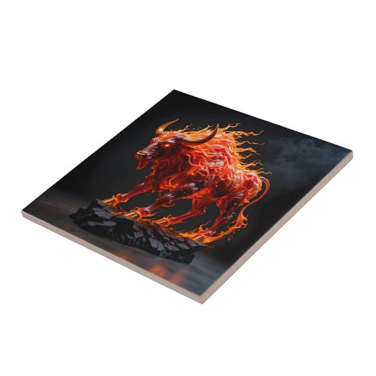 Mythic Fire Bull Fliese (Seite)