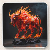 Mythic Fire Bull Getränkeuntersetzer (Vorderseite)