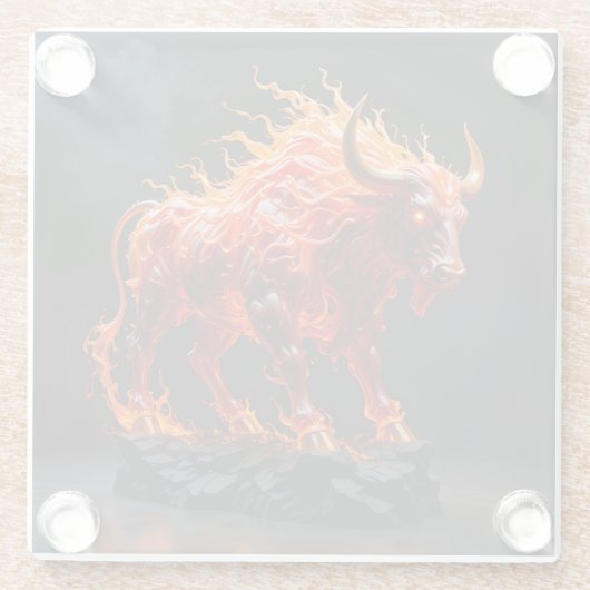 Mythic Fire Bull Glasuntersetzer (Rückseite)