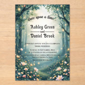 Mythic Woodland Enchanted Forest Fairytale Wedding Acryleinladungen (Vorderseite)