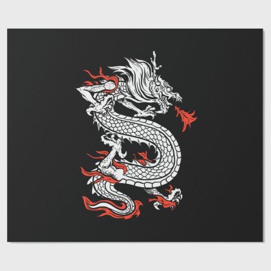 Mythical Ancient Asian Chinese Dragon Geschenkpapier (Flach)